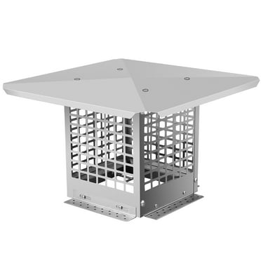 VEVOR Chimney Cap, 8" x 8" Flue Caps, 304 Stainless Steel Fireplace Chimney Cover, Adjustable Metal Spark Arrestor with Bolts Screws, Mesh Chimney Flue Cover for Outside Existing Clay Flue Tile