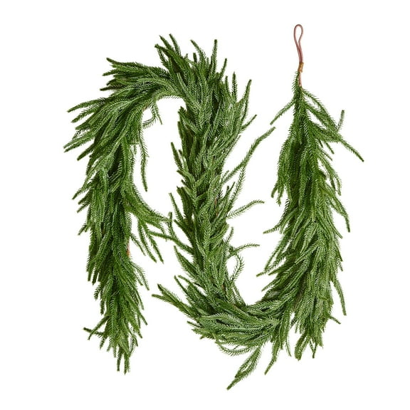 VEVOR Christmas Garland, 6-FT Realistic Norfolk Pine Garland, Evergreen Real Touch Artificial Faux Greenery Garlands, for Holiday Indoor Outdoor Xmas Decoration on Table, Mantel, and Fireplace