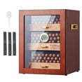 thumbnail image 1 of VEVOR Cigar Humidor Cabinet, Handmade Spanish Cedar Wood Cigar Humidor for 100-150 Cigars, Glass Cigar Desktop Storage Case with Digital Humidifier,Hygrometer,Shelves,and Handle, Great Gift for Men, 1 of 9