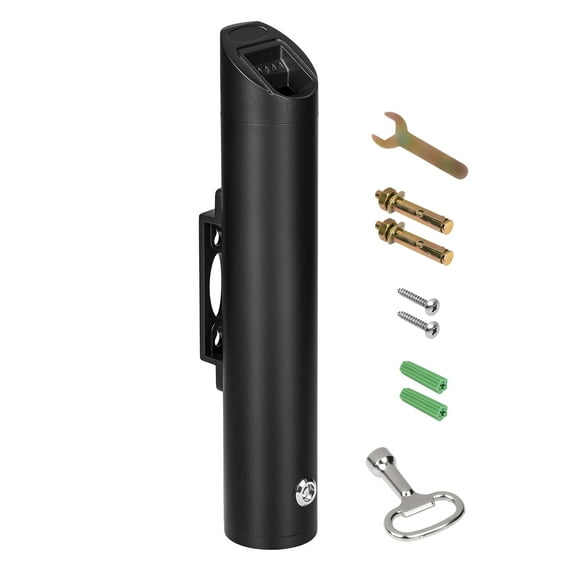 VEVOR Cigarette Butt Receptacle, Stainless Steel Cylinder Cigarette Butt Container, Wall Mounted and Weatherproof Outdoor Cigarette Butt Disposal for Garden, Office, Restaurant, Hotel, Bar, Black