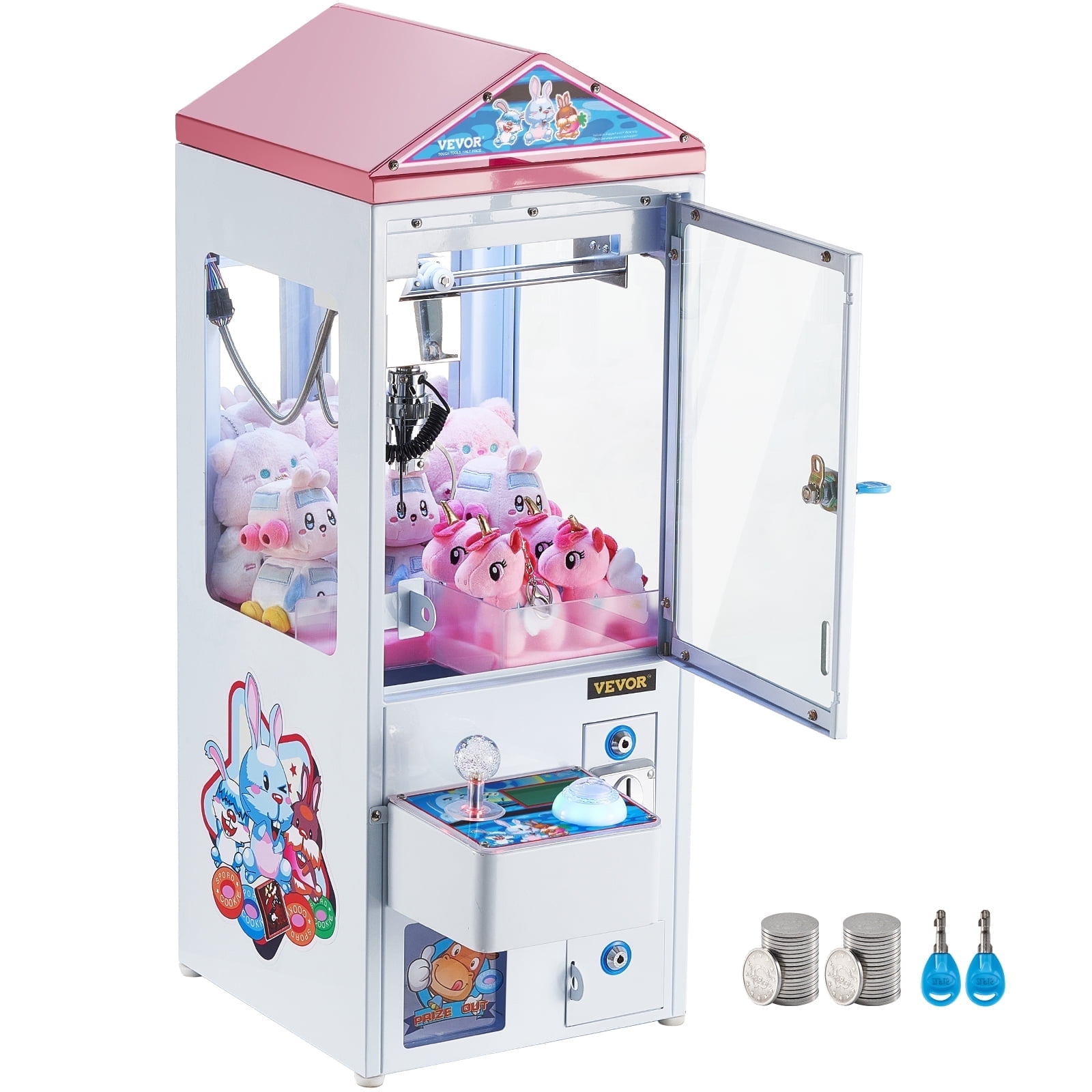 BENTISM Claw Machine, 0-3 Jaw Diameter 0-5 Jaw Lifting, Crane Prize Grabber Commercial Arcade Game Toys, Grab-and-Win Machine for all age groups