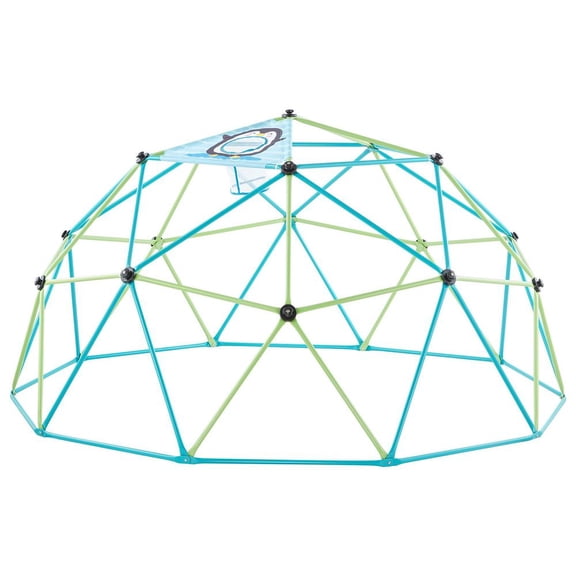 VEVOR Climbing Dome, 10FT Geometric Dome Climber for Kids, 1000LBS Loading Jungle Gym Playground with Octopus Net & 2 Basketballs, Easy-Assembly Outdoor Backyard Climbing Toys - Gift for Boys Girls