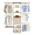 thumbnail image 1 of VEVOR Closet System with 2 Drawers, Adjustable Height Wooden Closet Organizers, Modern Walk-in Wardrobe Organization with 5 Retractable Clothes Hanger Rods, Freestanding Garment Rack Storage, Grey, 1 of 9