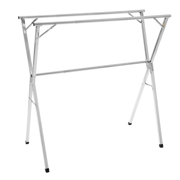 VEVOR Clothes Drying Rack, 2-Tier Telescopic Laundry Dryer Rack, Stainless Steel Drying Racks with 30 Windproof Holes and 2 Shoe Hooks, Free-Standing and Portable Hanger for Outdoor & Indoor Use