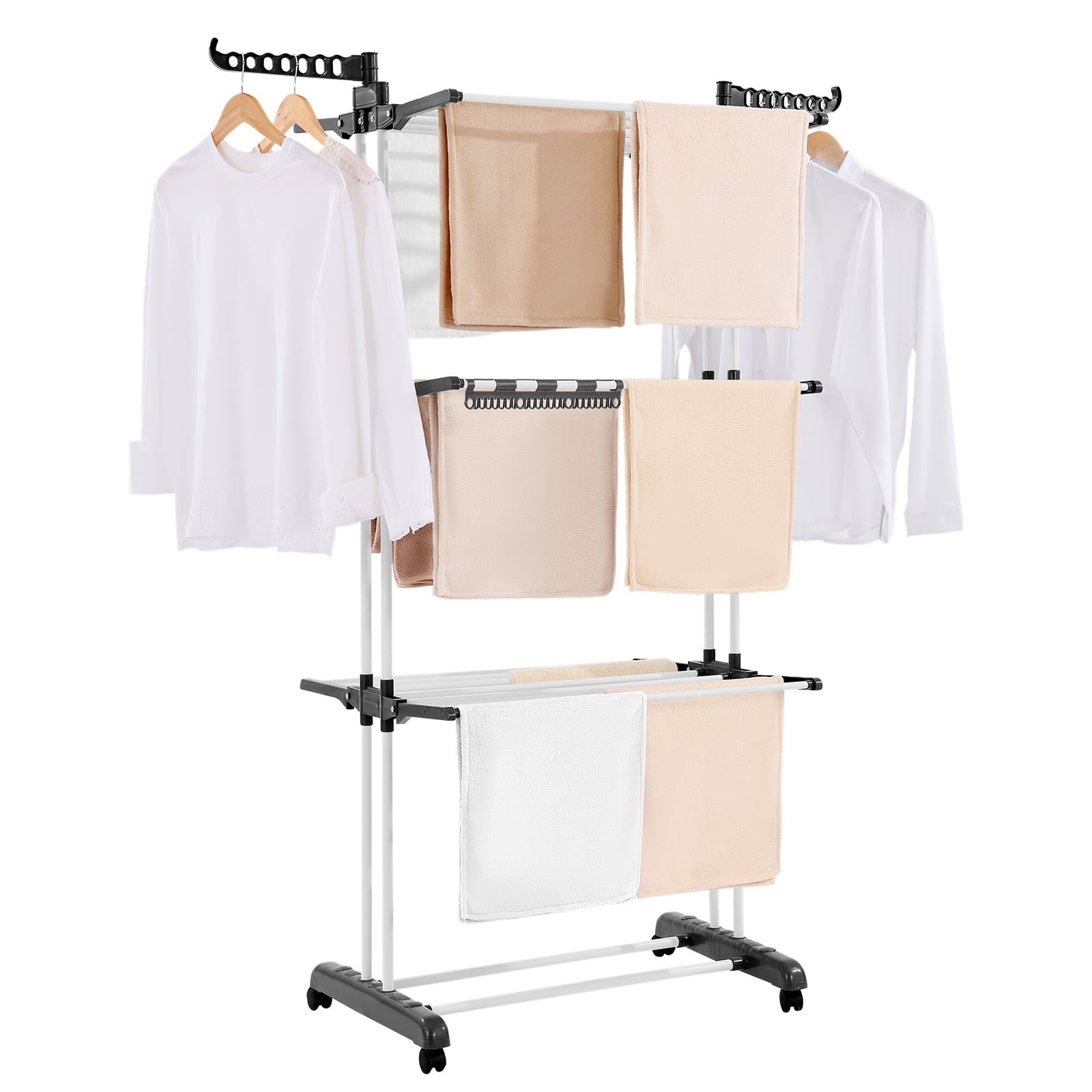 VEVOR Clothes Drying Rack, 4-Tier Foldable Laundry Dryer Rack, Metal ...
