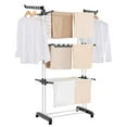 thumbnail image 1 of VEVOR Clothes Drying Rack, 4-Tier Foldable Laundry Dryer Rack, Metal Drying Racks with 24 Drying Rods, Free-Standing and Portable Hanger with 4 Castors and Two Side Wings for Outdoor & Indoor Use, 1 of 9