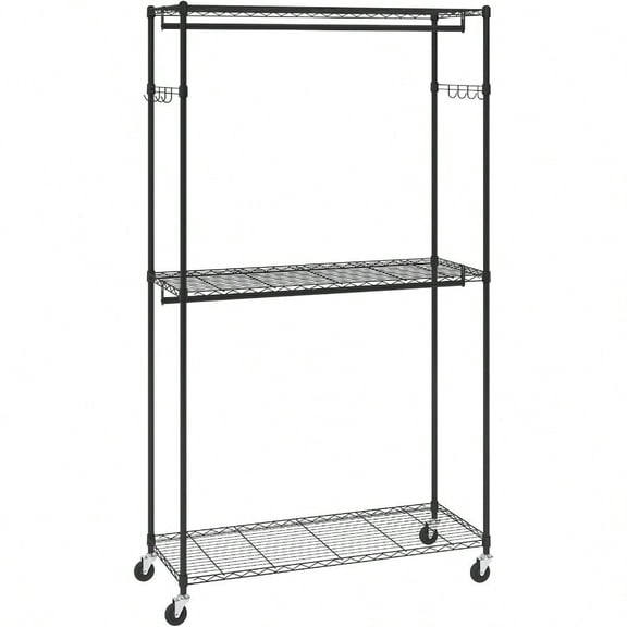 VEVOR Clothing Garment Rack Heavy Duty Closet Wardrobe Adjustable Tiers Clothes Racks with Steel Frame for Bedroom Clothing Store Hallway