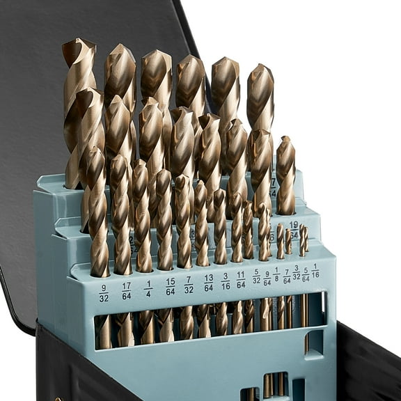 VEVOR Cobalt Drill Bit Set, 29 Pcs, M35 High Speed Steel Cobalt Drill Bits with Storage Case, for Drilling Metal, Stainless Steel, Aluminum Alloy, Wood, Plastic, for Professional Work and Home DIY