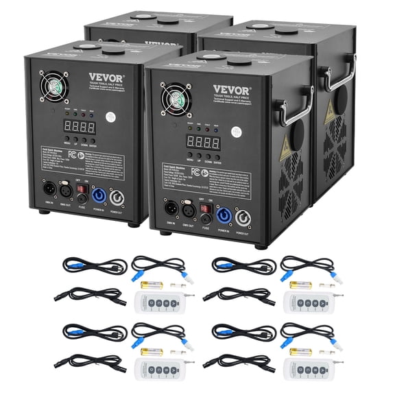 VEVOR Cold Spark Machine, 4 Pack 500W Output Fireworks Controllers, 6.6-13ft Adjustable Height, with Advanced DMX System,LED Screen,Portable Handle, Aluminum Alloy for Stage DJ Wedding Event,Party