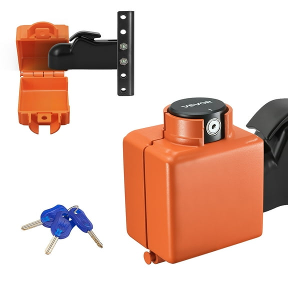 VEVOR Collar Coupler Lock, Fits 2 & 2-5/16-Inch Couplers, Trailer Hitch Lock with 3 Keys Secures Security Chains, Pry-Resistant & Rust-resistant, Anti-Theft RV Trailer Locks for RV, Trailer, Boat