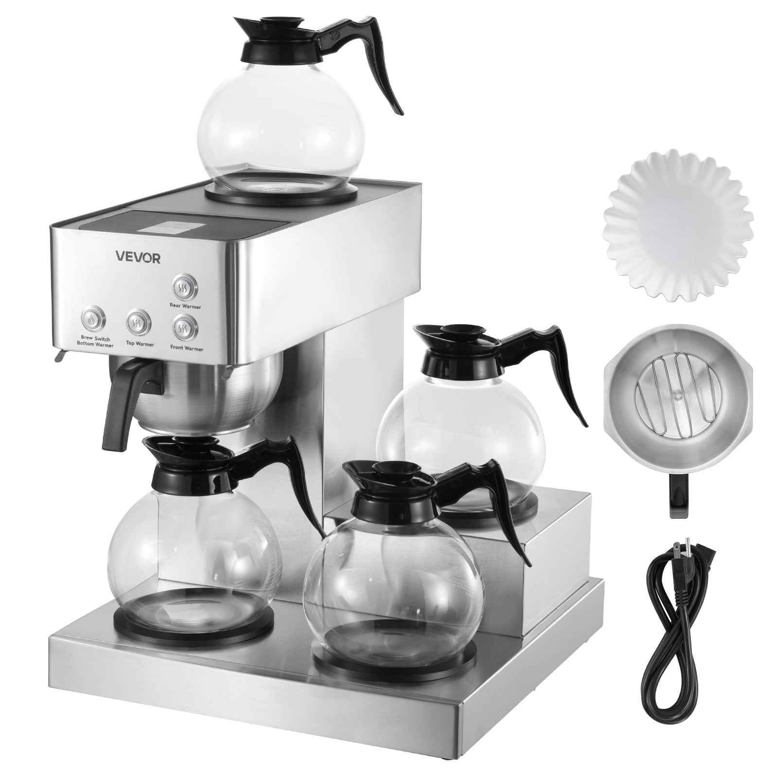 VEVOR Commercial Drip Coffee Maker, 12 Cups Coffee-Maker Machine with 4 ...