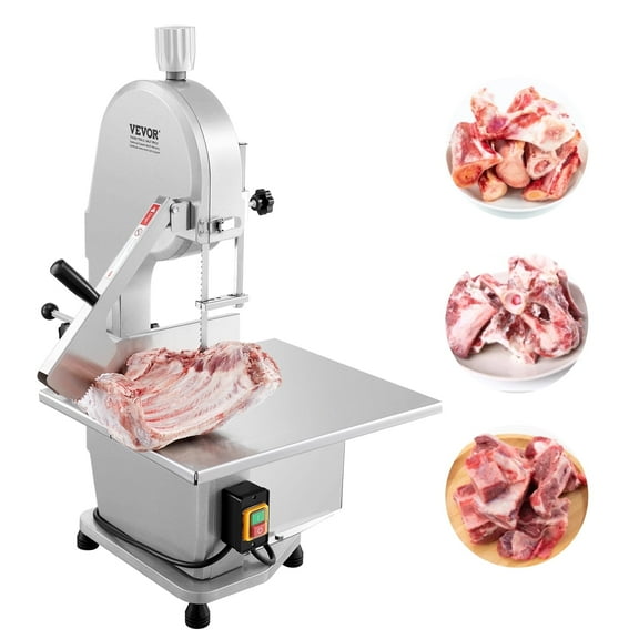 VEVOR Commercial Electric Meat Bandsaw, 1800W Stainless Steel Countertop Bone Sawing Machine,Workbeach 15" x 19.1",7.09 Inch Max Cutting Thickness,Frozen Meat Cutter with 5 Blades for Rib Pork Beef