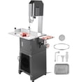 thumbnail image 1 of VEVOR Commercial Electric Meat Bandsaw, 550W Stainless Steel Vertical Bone Sawing Machine, 19.1"x15" Workbench, 7.09 Inch Cutting Thickness, Frozen Meat Cutter with Blade for Rib Pork Beef, 1 of 9