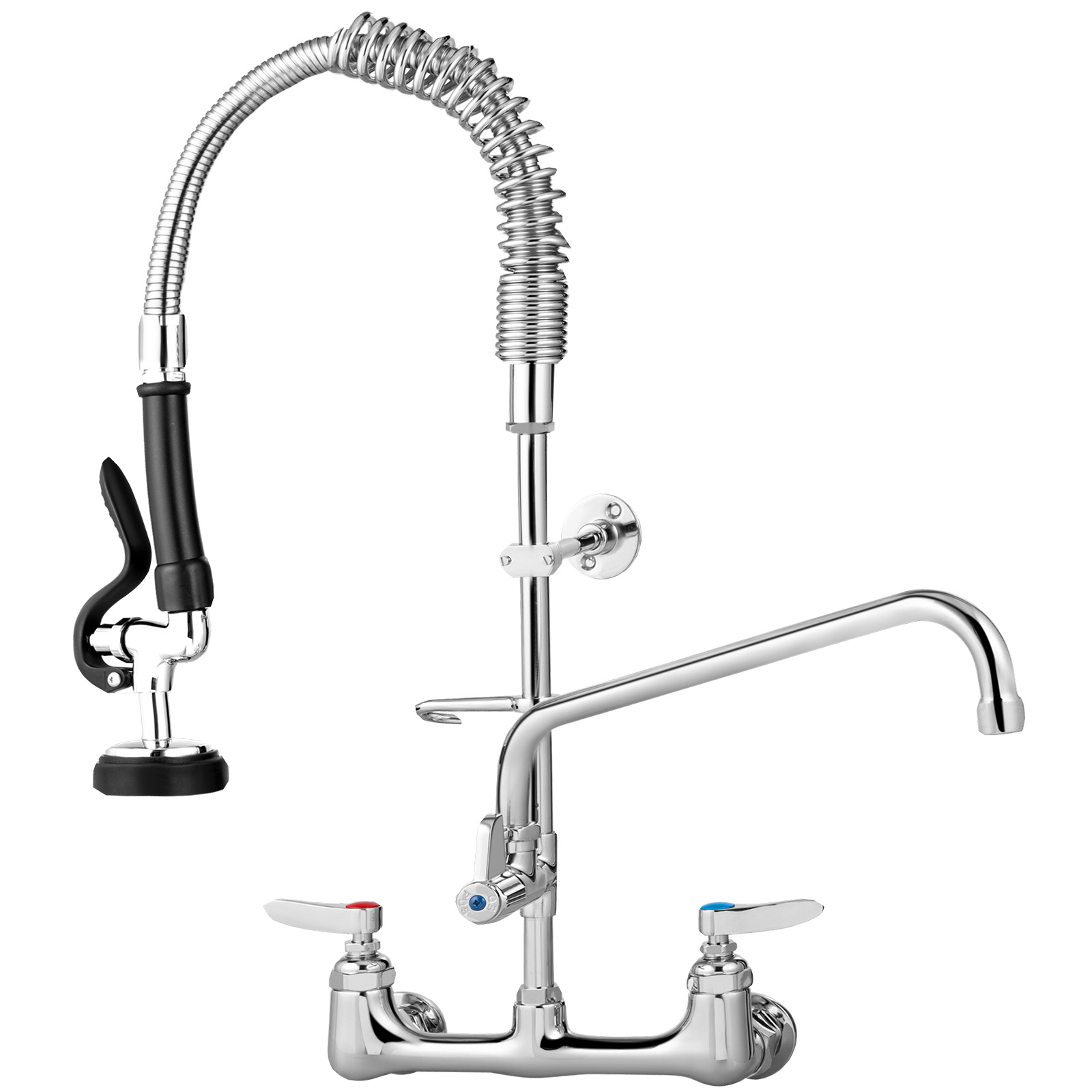 8" Wall Mount Kitchen Faucet with Swivel Spout 12" Spout