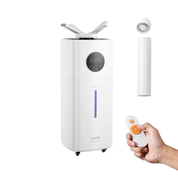 VEVOR Commercial Humidifier, 5.5 Gal/21L 40.6 oz/h Cool Mist Output, Industrial Air Vaporizer for Large Room Up To 1291.7 Sq Ft,Top Refill Humidifier w/ 12-Hour Timer for Whole House,Greenhouse