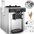 thumbnail image 1 of VEVOR Commercial Ice Cream Machine 5.3 to 7.4Gal per Hour Soft Serve with LED Display Auto Clean 3 Flavors Perfect for Restaurants Snack Bar, 2200W, Sliver, 1 of 10