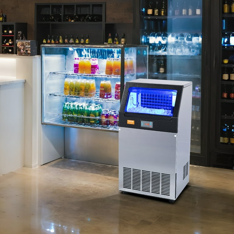 VEVOR Home Commercial Ice Maker 100lbs 24h 750W Ice Machine with 33lbs Storage Stainless Steel Water Filter Included Walmart