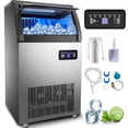 thumbnail image 1 of VEVOR Commercial Ice Maker 155lbs/24h,530W Commercial Ice Machine with 33lbs Storage Capacity, Stainless Steel Construction Ice Cube Making Machine, includes Water Filter and Connection Hose, 1 of 10