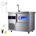 thumbnail image 1 of VEVOR Commercial Ice Maker Machine, 132 lbs/24H Stainless Steel Worktop Ice Machine with Sink, 30 lbs Storage & 70 Cubes/Cycle, Self-Cleaning Freestanding Ice-Making for Home Bar Restaurant Kitchen, 1 of 9
