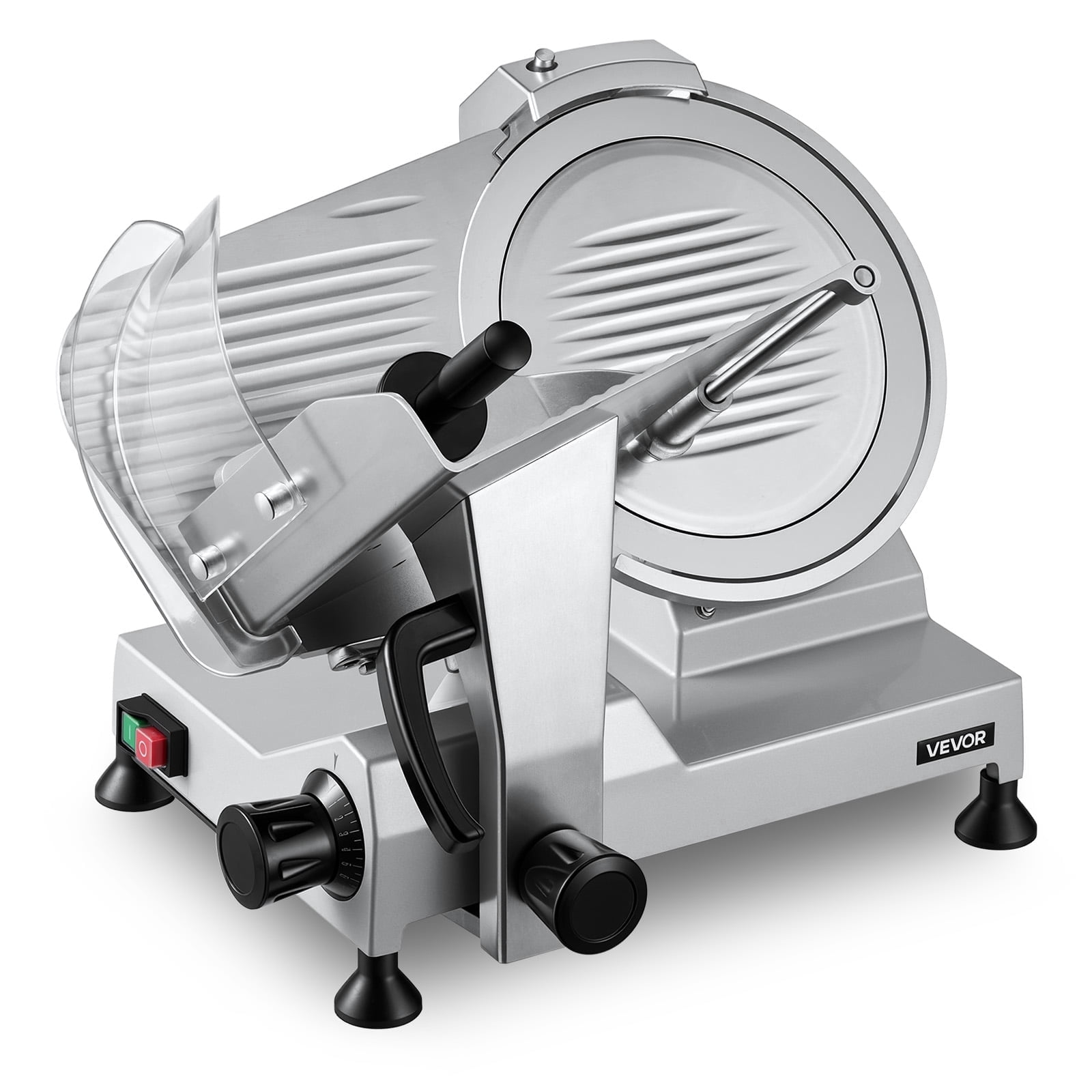 VEVOR Commercial Meat Slicer, 320W Electric Deli Food Slicer with 12" Carbon Steel Blade, Built-In Sharpener & 0-0.6" Adjustable Thickness for Frozen Meat, Ham, Baguett, Steak, UL Approved