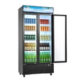 thumbnail image 1 of VEVOR Commercial Merchandiser Refrigerator, 20.8 Cu.Ft / 590L Upright Beverage Cooler, 2 Glass Door Display Refrigerator with Customizable Lightbox, 8 Adjustable Shelves, Soft LED Lighting & Casters, 1 of 9
