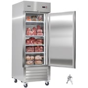 VEVOR Commercial Reach-In Freezer 29" W, 22 Cu.Ft Stainless Steel Upright Freezer with Single Door, Auto-Defrost, 4 Adjustable Shelves,11 to 14  Temp Control, LED Light, ETL Certified