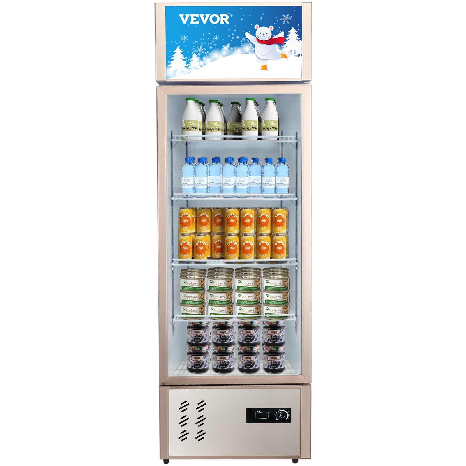 VEVOR Commercial Refrigerator,Display Fridge Upright Beverage Cooler