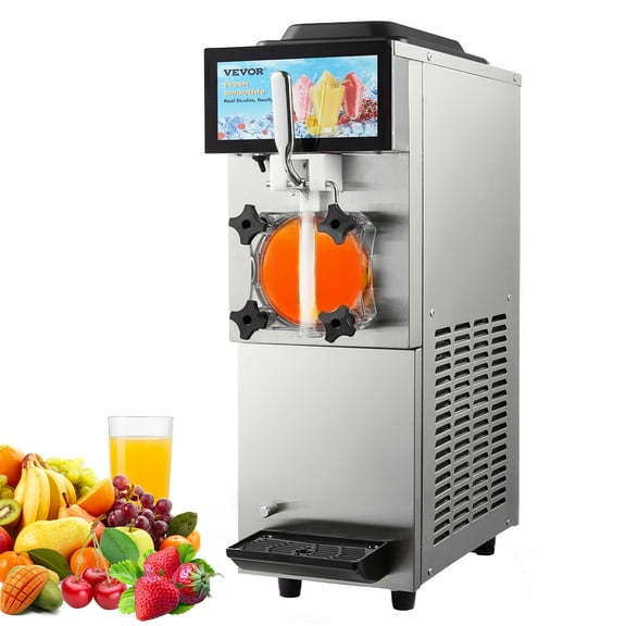 VEVOR Commercial Slushy Machine, 12L / 3.17 Gal Single Tank, Cool and Freeze Modes, Stainless Steel Margarita Smoothie Frozen Drink Maker, Slushie Machine for Party Cafes Restaurants Bars Home