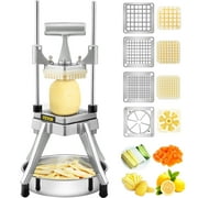 VEVOR Commercial Vegetable Fruit Chopper, Stainless Steel French Fry Cut with 4 Blades 1/4" 3/8" 1/2", Vegetable Chopper