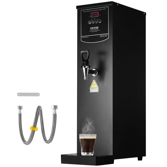 VEVOR Commercial Water Boiler, Electric Hot Water Dispenser with 316 Stainless Steel Heating Tube, 1500W Step-by-step Fast Heating 50L per Hour Hot Water Boiler, for Coffee Tea Restaurant Office