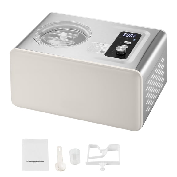 VEVOR Compressor Ice Cream Machine, 2 Quart Automatic No Pre-Freeze Gelato Sorbet Maker 3 Modes for Home