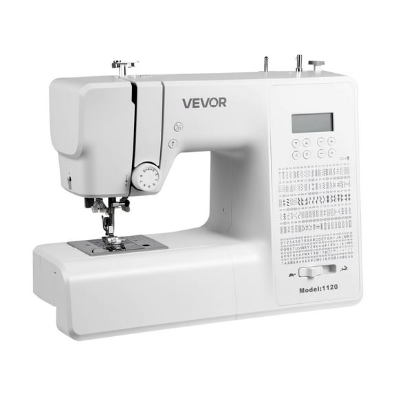 VEVOR Computerized Sewing Machine, 200 Stitch Applications, with LCD Screen, Foot Pedal and LED Light, Heavy-Duty Metal Frame, Digital Sewing Machine with Powerful Motor for Crafts and Mending