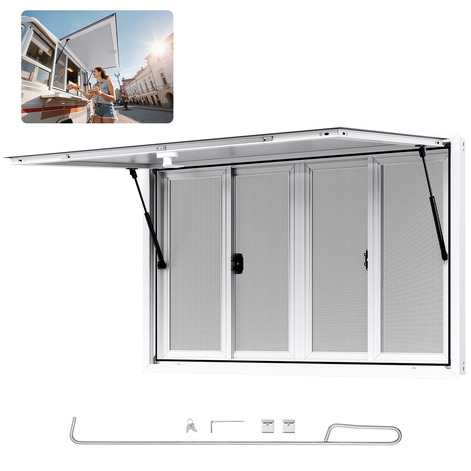 VEVOR Concession Window 53x33 in, Aluminum Alloy Service Window for ...