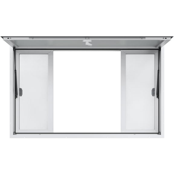 VEVOR Concession Window 60"x36",Aluminum Alloy Food Truck Service Window with 4 Horizontal Sliding Windows & Awning Door & Drag Hook,up to 85 Degrees Serving Window