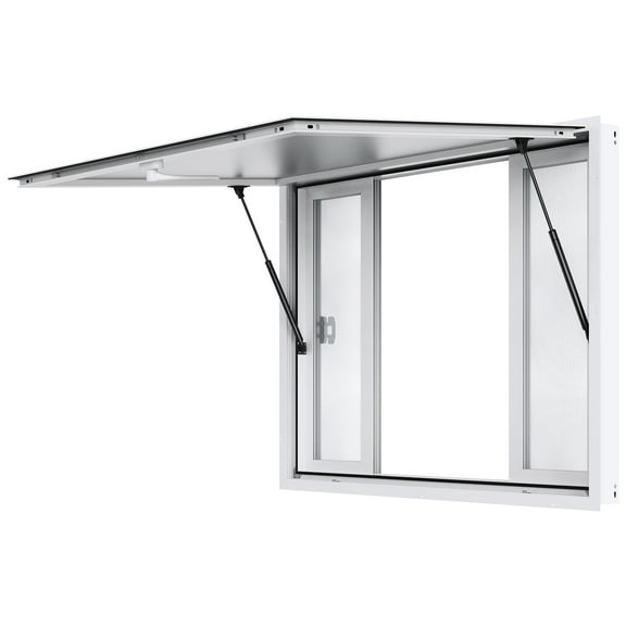 VEVOR Concession Window for Food Truck, 48"x36" Aluminum Alloy Service Window, Up to 85 Degrees Serving Window with 4 Sliding Windows & Awning Door & Drag Hook, for Food Truck Concession Trailer