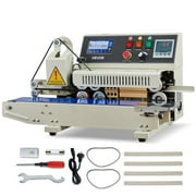 VEVOR Continuous Bag Band Sealing Machine, 0.24-0.47 in Seal Width, Horizontal Band Sealer Machine with Ink Printing, Temp & Speed Adjustable, Heat Sealing Machine for 0.001-0.03 in Plastic Bags