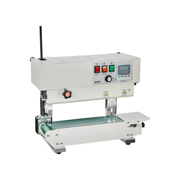 VEVOR Continuous Bag Band Sealing Machine,0.24-0.47 in/6-12 mm Seal Width, Vertical Band Sealer Machine with Digital Temperature Control, Carbon Steel Bag Sealer for 0.02-0.8 mm Plastic Bags Films