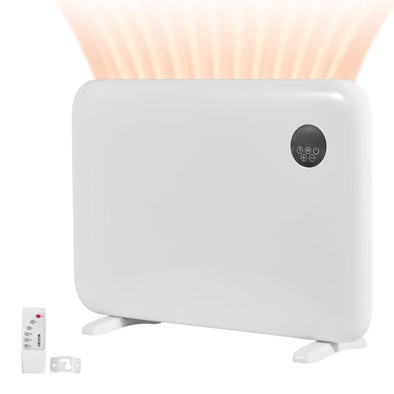 VEVOR Convection Panel Heater, 1500W Electric Panel Space Heater with Remote & Touch Control, Portable Stand or Wall Mount Design with Anti-Tipping and Overheat Protection for Home and Office, White