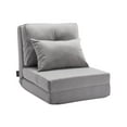 thumbnail image 1 of VEVOR Convertible Flip Chair, 5-Position Adjustable Floor Lazy Sofa, Folding Upholstered Couch Bed with Adjustable Backrest Metal Frame and Pillow, Folding Sofa Bed Chair for Living Room Bedroom, 1 of 9