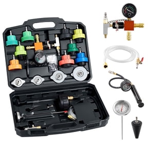 VEVOR Coolant Pressure Tester Kit, 28Pcs Radiator Vacuum Refill Kit with 4 Adapters, Universal Fit, Automotive Cooling System Pressure Tester Kit, with Pressure Pump & Aluminum Alloy Purge Filler