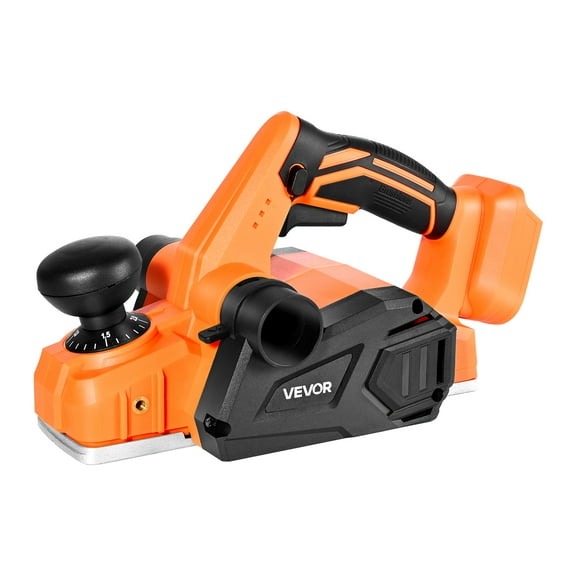 VEVOR Cordless Handheld Planer, 3-1/4-Inch Cut Width, 15000 RPM Electric Hand Wood Planer with Brushless Motor, Adjustable Cut Depth for Woodworking,Compatible with VEVOR 18V Battery (Bare Tool Only)