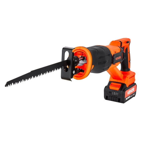 VEVOR Cordless Reciprocating Saw, 20 V, 3000 SPM Variable Speed, 1 inch Stroke Length, Electric Reciprocating Saw with Battery, Charger, 8 Blades, and