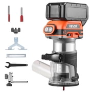 VEVOR Cordless Wood Router, 18V Brushless, Compact Variable Speed Palm Router with Fixed Base, 1/4-Inch Collet, Edge Trimmer Tool for Woodworking, Compatible with Makita 18V Batteries No Battery
