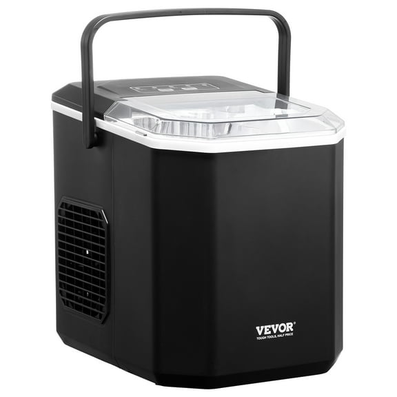 VEVOR Countertop Ice Maker, 9 Cubes Ready in 6 Mins, 26lbs in 24Hrs, Self-Cleaning Portable Ice Maker with Ice Scoop and Basket, Ice Machine with 2 Sizes Bullet Ice for Home Kitchen Office Bar Party