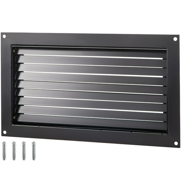 VEVOR Crawl Space Flood Vent 8" Height x 16" Width Foundation Flood Vent to Reduce Foundation Damage and Flood Risk, Black, Wall Mounted Flood Vent, for Crawl Spaces, Garages & Full Height Enclosures