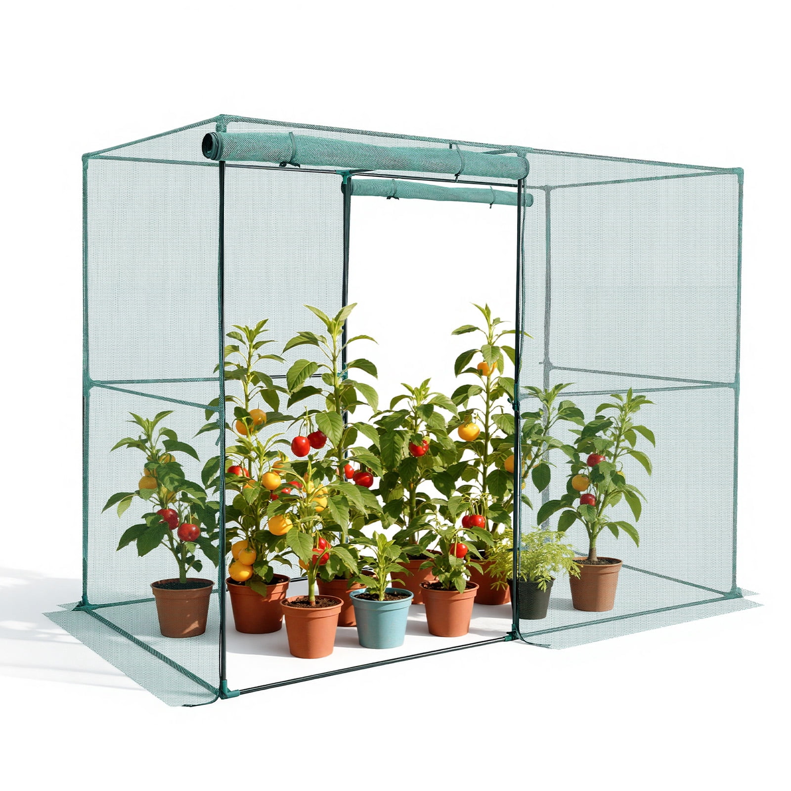 VEVOR Crop Cage, 7.8 x 3.9 x 5.9 ft Plant Protection Tent with Zippered Door, Wind-Resistant Tall Crop Cage, Easy to Install, Outdoor Raised Bed Cover, Tomato Plant Netting for Garden Patio Lawn