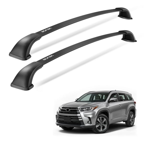 VEVOR Cross Bars Roof Racks, 165lbs Capacity, Compatible with Toyota Highlander 2014-2019 XLE, Limited, SE with Flush Roof Rails, Heavy Duty Aluminum Crossbar Racks Roof Rail Rooftop Luggage Canoe