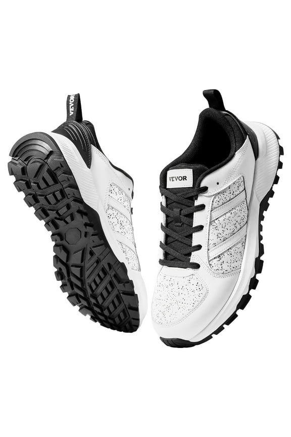 Cross Training Shoes, W Width Sneakers US Size 10, Wide Toe Box Shoes with Arch Support & Adjustable Lace-up, Training Shoes for Running, Gymnastics, Dog Walking, and Weightlifting (White)