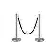 thumbnail image 1 of Vevor Crowd Control Stanchion Set of 2 Pieces with 5 ft/1.5 m Black Velvet Rope, Silver Barrier Sturdy Concrete and Metal, 1 of 9