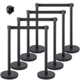 thumbnail image 1 of VEVOR Crowd Control Stanchion, Set of 8 Pieces Stanchion Set, Stanchion Set with 6.6 ft/2 m Black Retractable Belt, Black Crowd Control Barrier w/Concrete and Metal Base – Easy Connect Assembly, 1 of 9